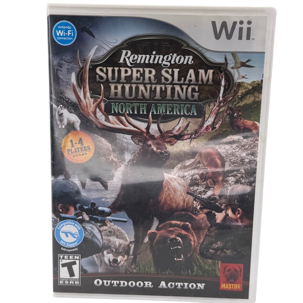 Remington Super Slam Hunting North America Nintendo Wii Game‎ Zapper Compatible